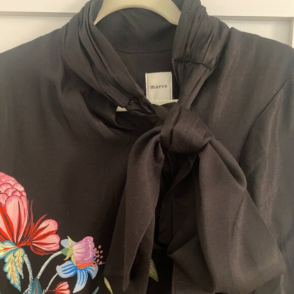 MAEVE Anthropologie The Caroline Tie-Neck Mini dress - Picture 2 of 7